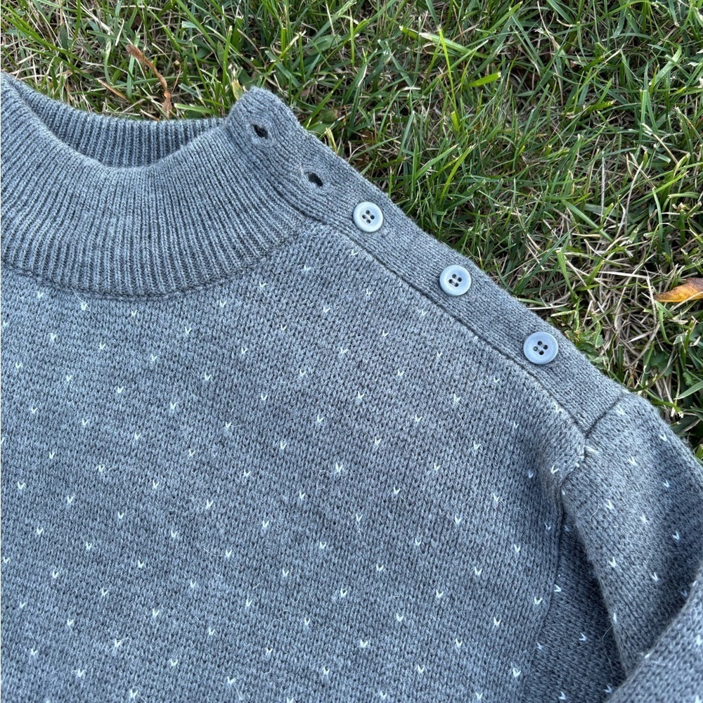 Vintage Gray Knit Sweater Set by Haberdashery Wool Blend Small/Medium - Picture 2 of 6